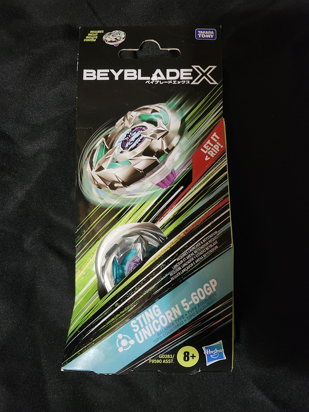 Hasbro Beyblade X Sting Unicorn Top - Silver, Teal & Purple Accents